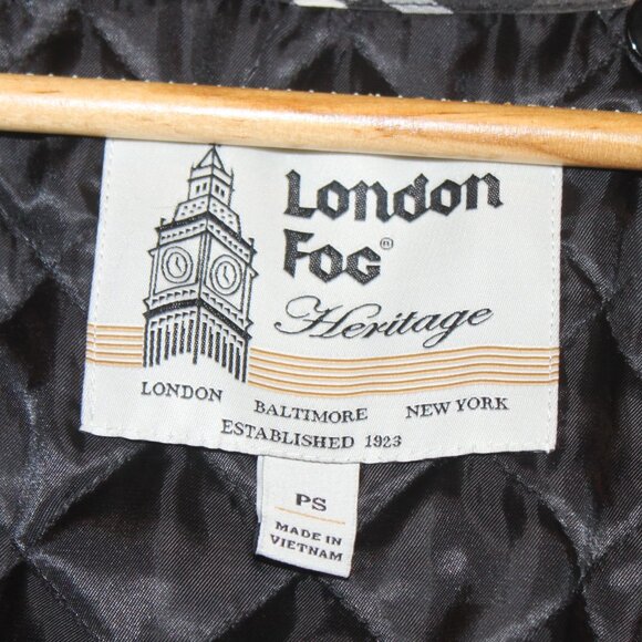 London Fog Heritage PS Black Long Trench Coat with Hood - Picture 7 of 16